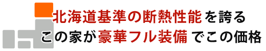 北海道基準の断熱性能のこの家が豪華フル装備でこの価格